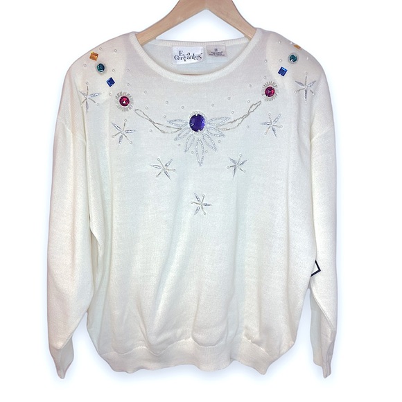 Vintage beaded pullover sweater - Picture 1 of 2